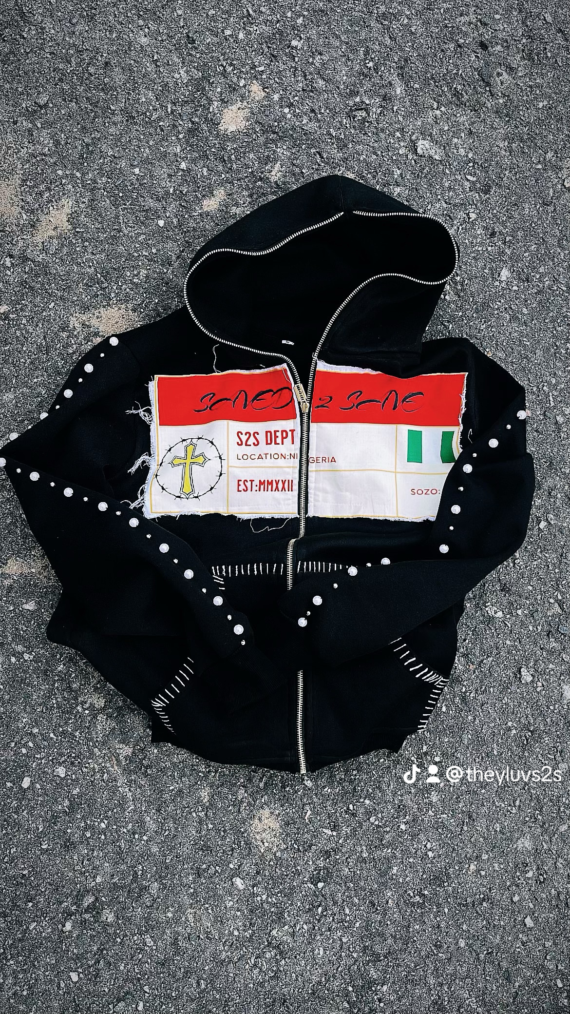 License plate pearls hoodie